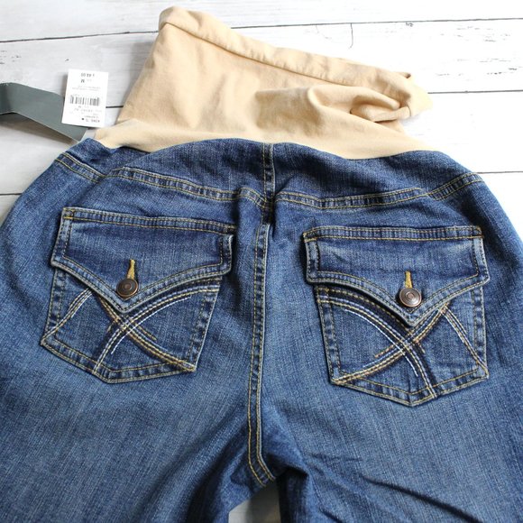 Oh Baby Women's Maternity Denim Blue Jean Capri Pants Size S Summer - Picture 5 of 5